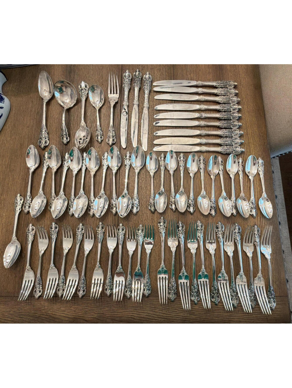 Vintage Baroque By Godinger Silver Plated 65 Piece Flatware Set Service For 12